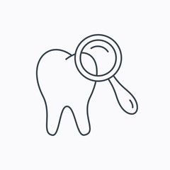 Dental diagnostic icon. Tooth hygiene sign.