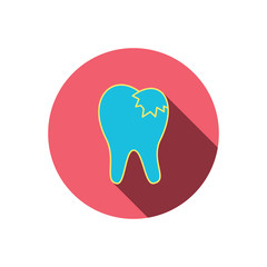 Dental fillings icon. Tooth restoration sign.