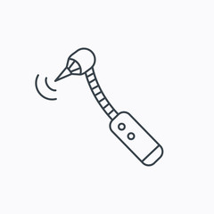 Drilling tool icon. Dental oral bur sign.