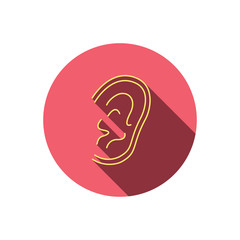 Ear icon. Hear or listen sign.