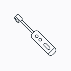Electric toothbrush icon. Tooth cleaning sign.