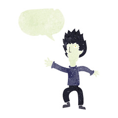 cartoon vampire with speech bubble