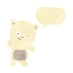 cute polar bear cartoon with speech bubble