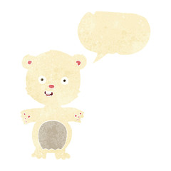 cute polar bear cartoon with speech bubble