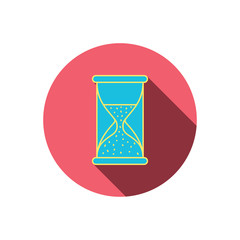 Hourglass icon. Sand time sign.