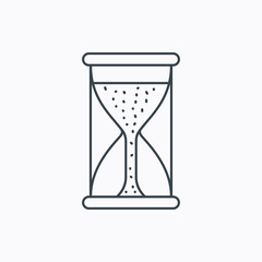 Hourglass icon. Sand time starting sign.