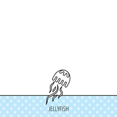 Jellyfish icon. Marine animal sign.