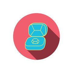 Brilliant jewellery icon. Engagement sign.