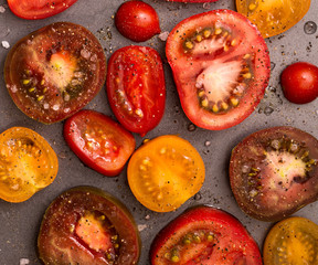 Sliced tomatoes closeup