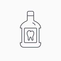 Mouthwash icon. Oral antibacterial liquid sign.