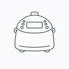 Multicooker icon. Kitchen electric device symbol