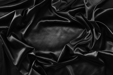 Black silk fabric