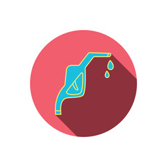 Gasoline pump nozzle icon. Petrol station sign.