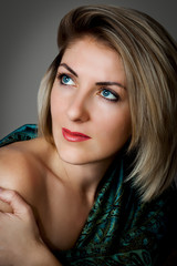 Obraz premium Portrait of a beautiful blue-eyed woman