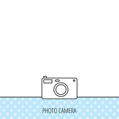 Photo camera icon. Photographer equipment sign.