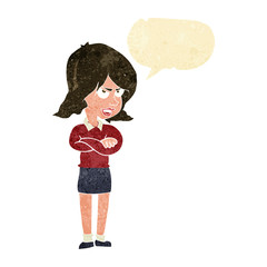 cartoon angry woman with speech bubble