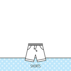 Shorts icon. Casual clothes shopping sign.