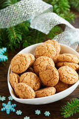 Italian amaretti biscuits on the New Year's table.