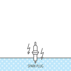 Spark plug icon. Car electric part sign.
