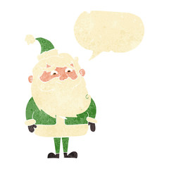 cartoon santa claus with speech bubble