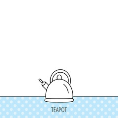 Teapot icon. Kitchen kettle sign.