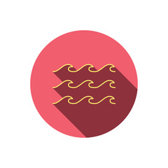 Waves icon. Sea flowing sign.