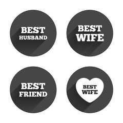 Best wife, husband and friend icons.