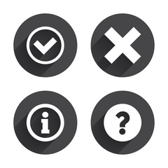 Information icons. Question FAQ symbol.