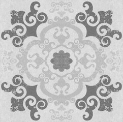 Old ceramic tiles patterns background in the park public