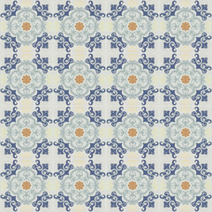 Old ceramic tiles patterns background in the park public