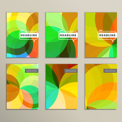 Set of 6 covers with abstract patterns