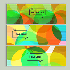 Set of 3 covers with abstract patterns