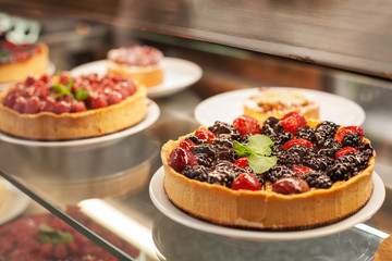 Sweet baked food is waiting for its customer in store