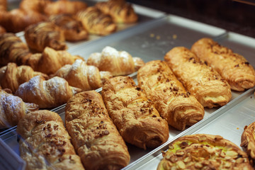 Wide selection of appetite buns in bakery