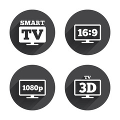 Smart TV mode icon. 3D Television symbol.