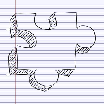 Simple doodle of a jigsaw piece