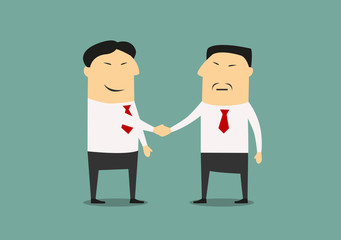 Handshake of two asian businessmen