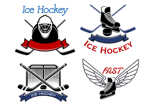 Ice hockey sport icons and symbols