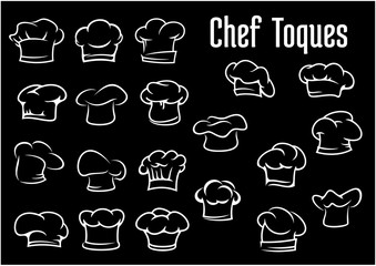 Chef and cook hats, caps or toques