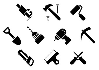 Fototapeta premium Hand tools and instruments icons