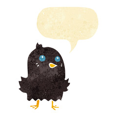 cartoon bird with speech bubble