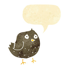 cartoon bird with speech bubble