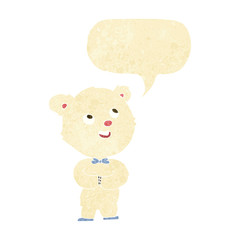 cartoon cute teddy bear with speech bubble