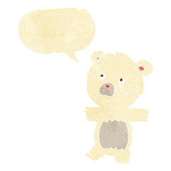 cartoon cute polar bear with speech bubble