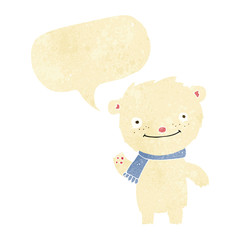 cartoon cute polar bear with speech bubble