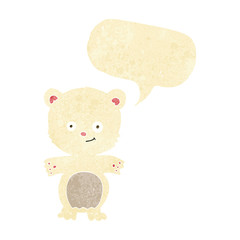 cartoon polar bear cub with speech bubble