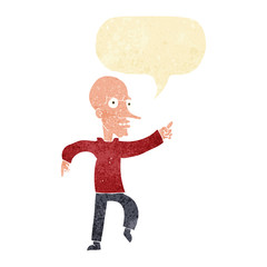 cartoon angry old man with speech bubble