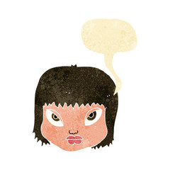 cartoon annoyed face with speech bubble