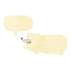 funny cartoon bear with speech bubble