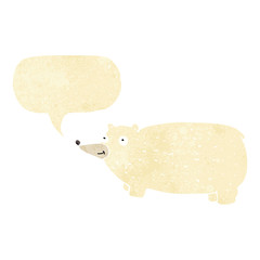 funny cartoon bear with speech bubble